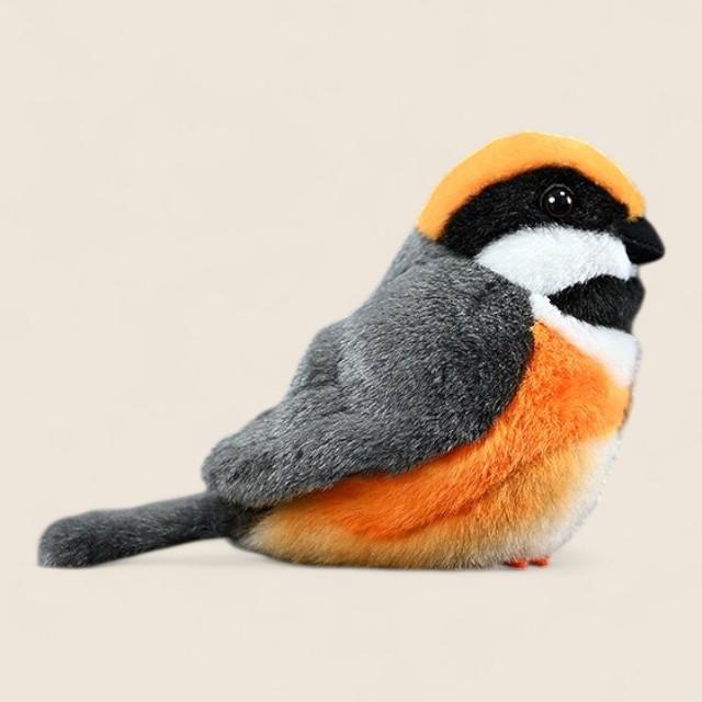 Black-Throated Bushtit Bird Stuffed Plush Toy