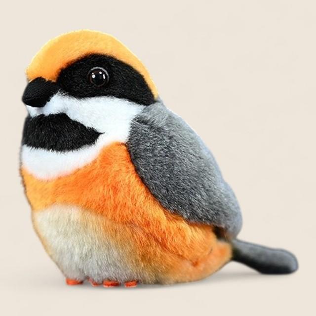 Black-Throated Bushtit Bird Stuffed Plush Toy